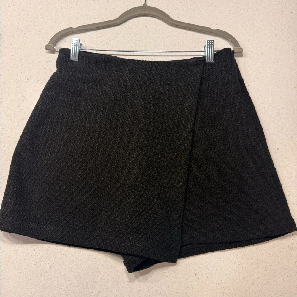 Express Women's Tweed Black Mini Skort Skirt Size 10